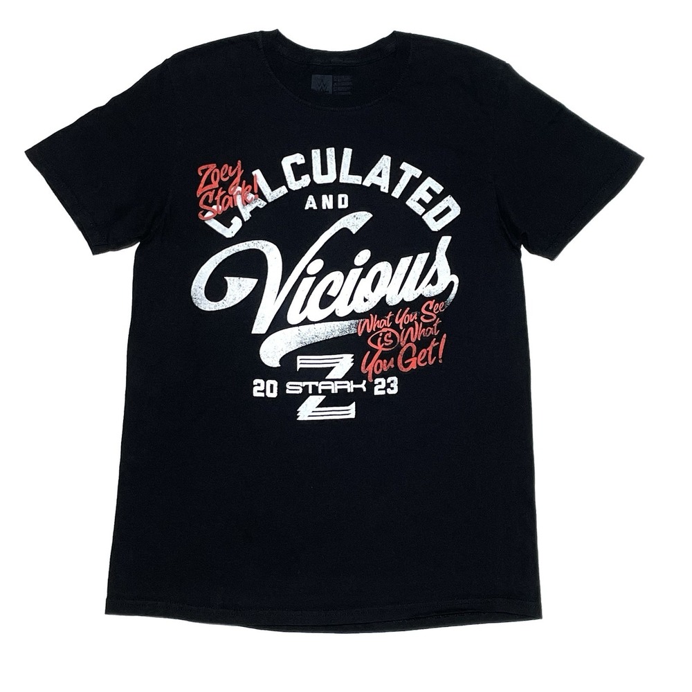 WWE Authentic Zoey Stark Calculated And Vicious T-Shirt Men's Medium Black 2023